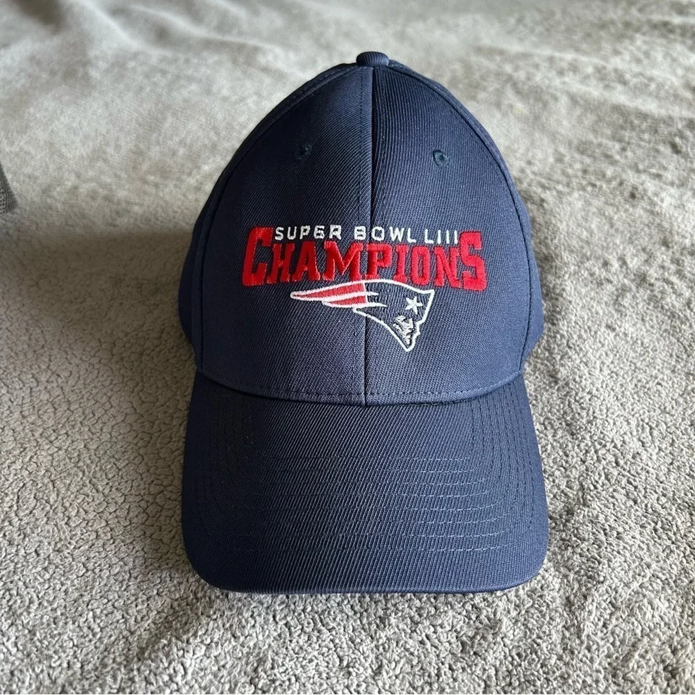 Patriots NFL Super Bowl LIII Champions Hook and loop, Adjustable, Cap, Hat